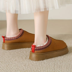 Women's Plush Lined Snow Boots Slip On Winter Ankle Boots