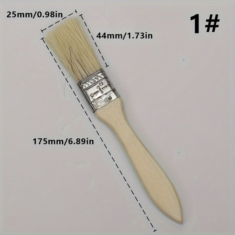 Wooden Handle Hair Brush Thickened Paint Brush Household Tool Brown Brush