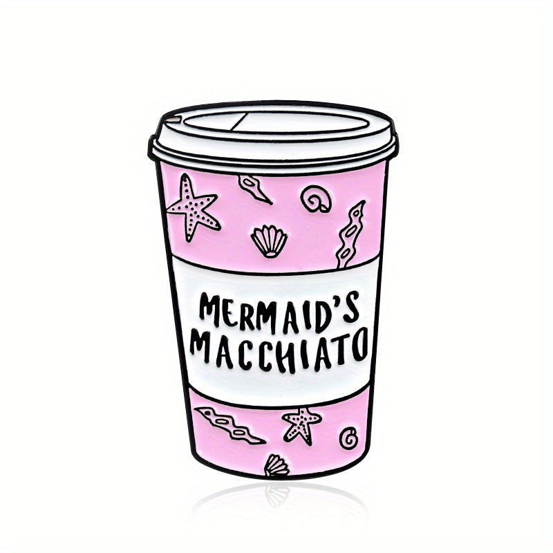 Cartoon Milk Tea and Coffee Cup Brooch Pin for Backpacks Clothing and Hats