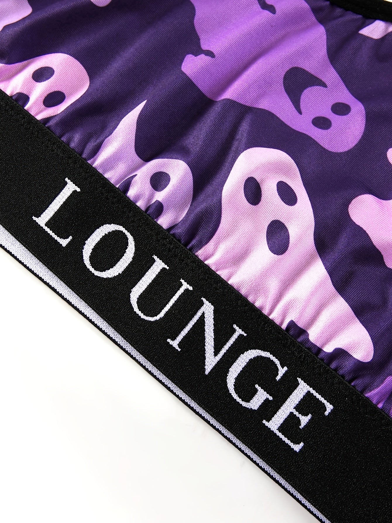 Halloween Sports Bra Ghost Print Stretch Bralette