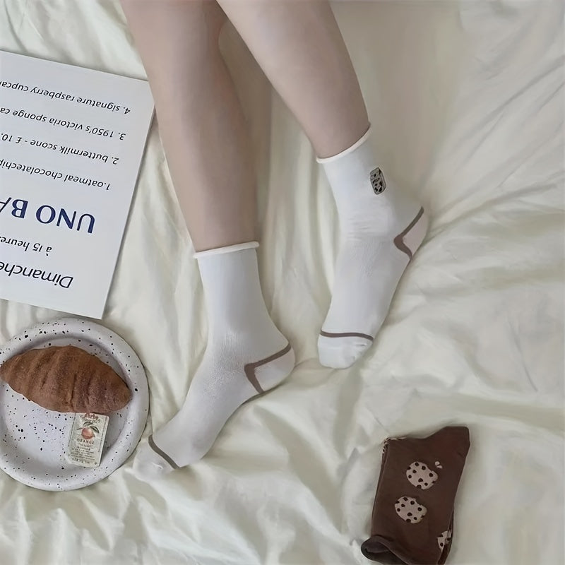 Letter & Food Print Socks Women's Stockings