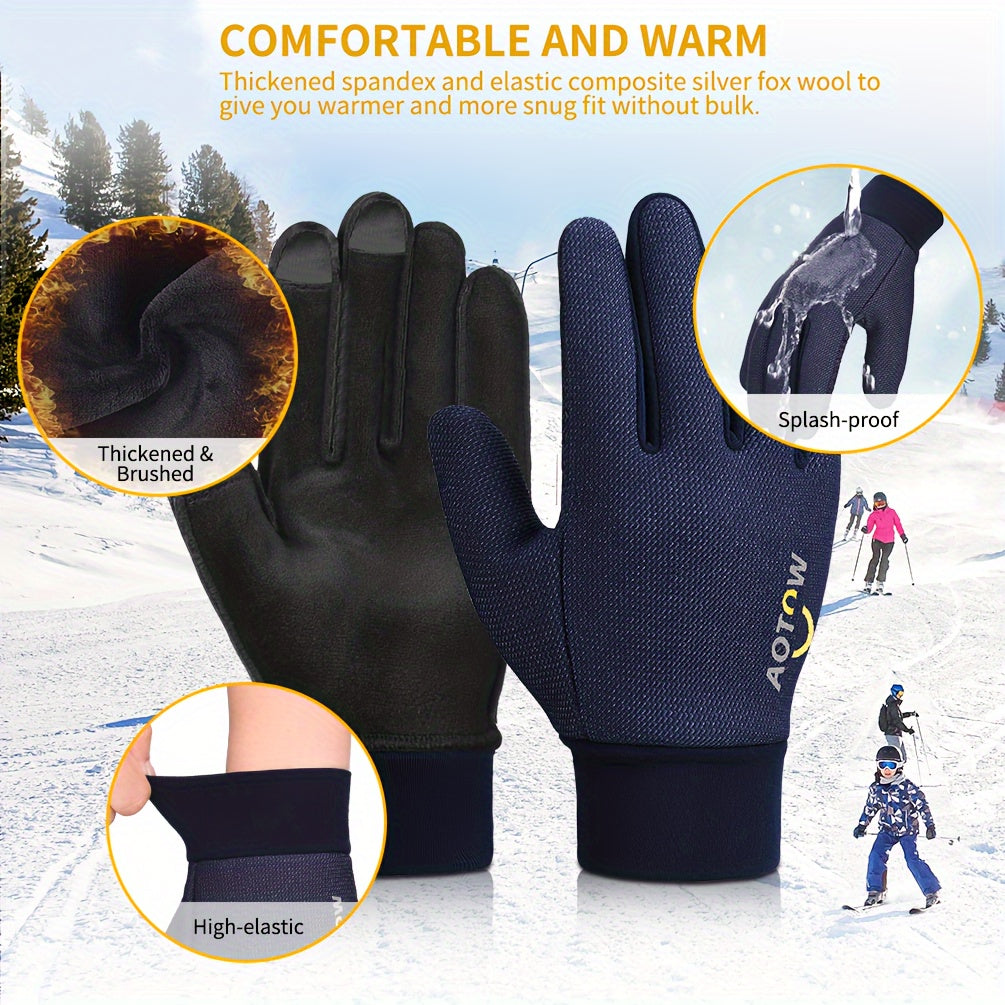 Kids Winter Touch Screen Sport Gloves - Non-slip Warm