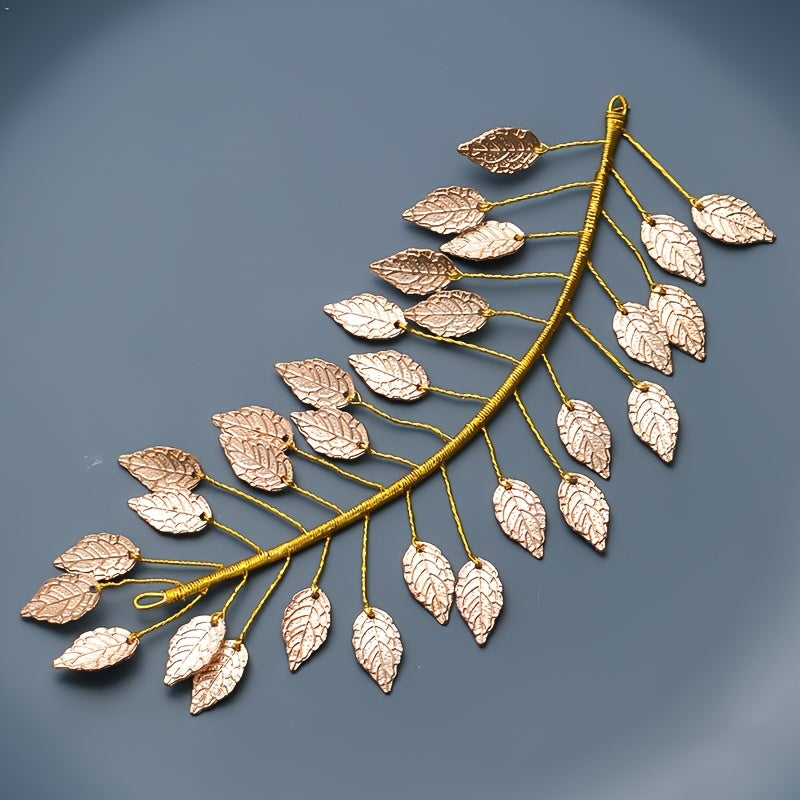 Golden Leaf Wedding Headband for Bridesmaid
