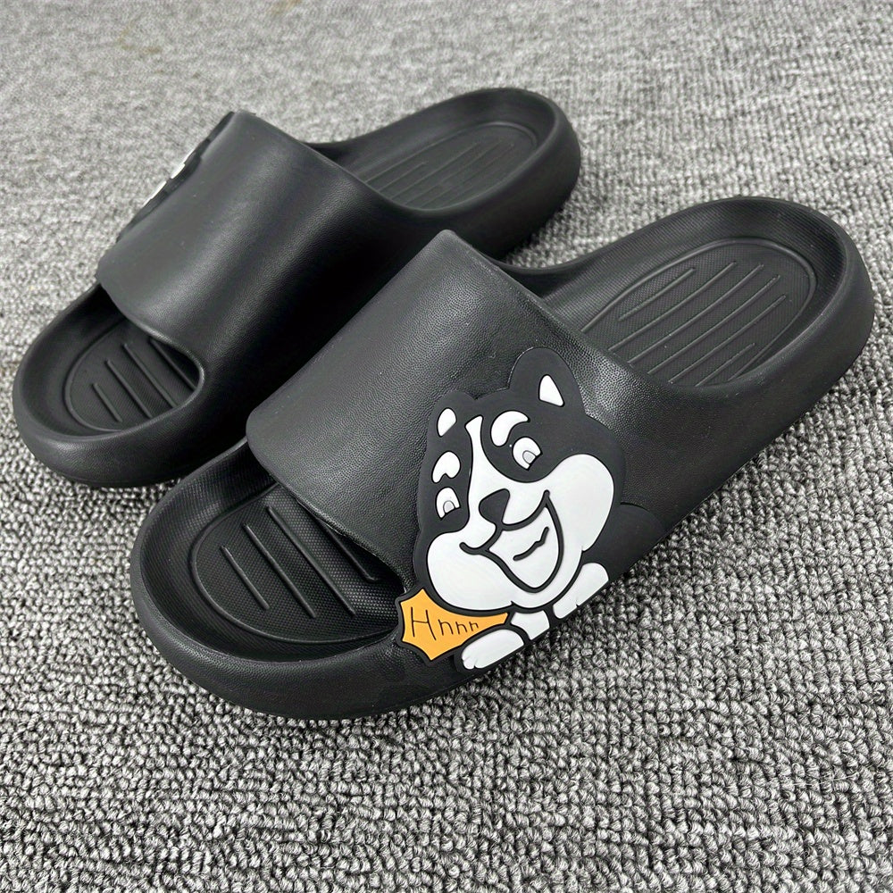 Men's Cartoon Open Toe Slides Soft Sole Platform Slippers
