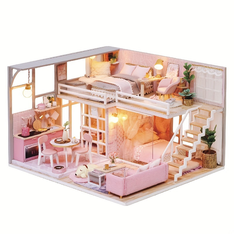DIY Dollhouse 3D Puzzle Model with Furniture - Princess Bedroom Decor