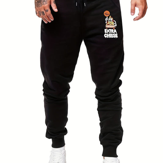 Men's EXTRA CHEESE Drawstring Fleece Sweatpants Loose Casual Comfy Jogger Pants