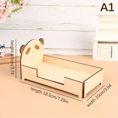 1/12 Dollhouse Mini Bed Cartoon Style Bedroom Furniture