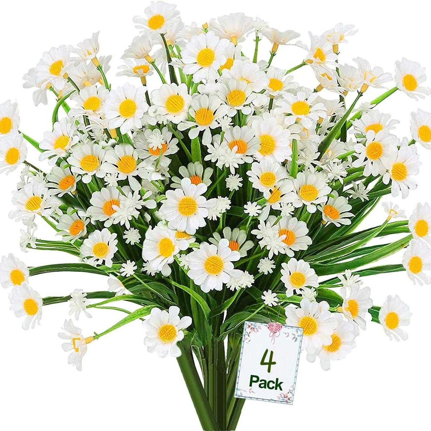 4pcs UV Resistant Plastic Chrysanthemum Artificial Daisy Flowers Home Decor