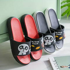 Men's Cartoon Panda Print Lightweight Slides Soft Sole Non slip Slippers