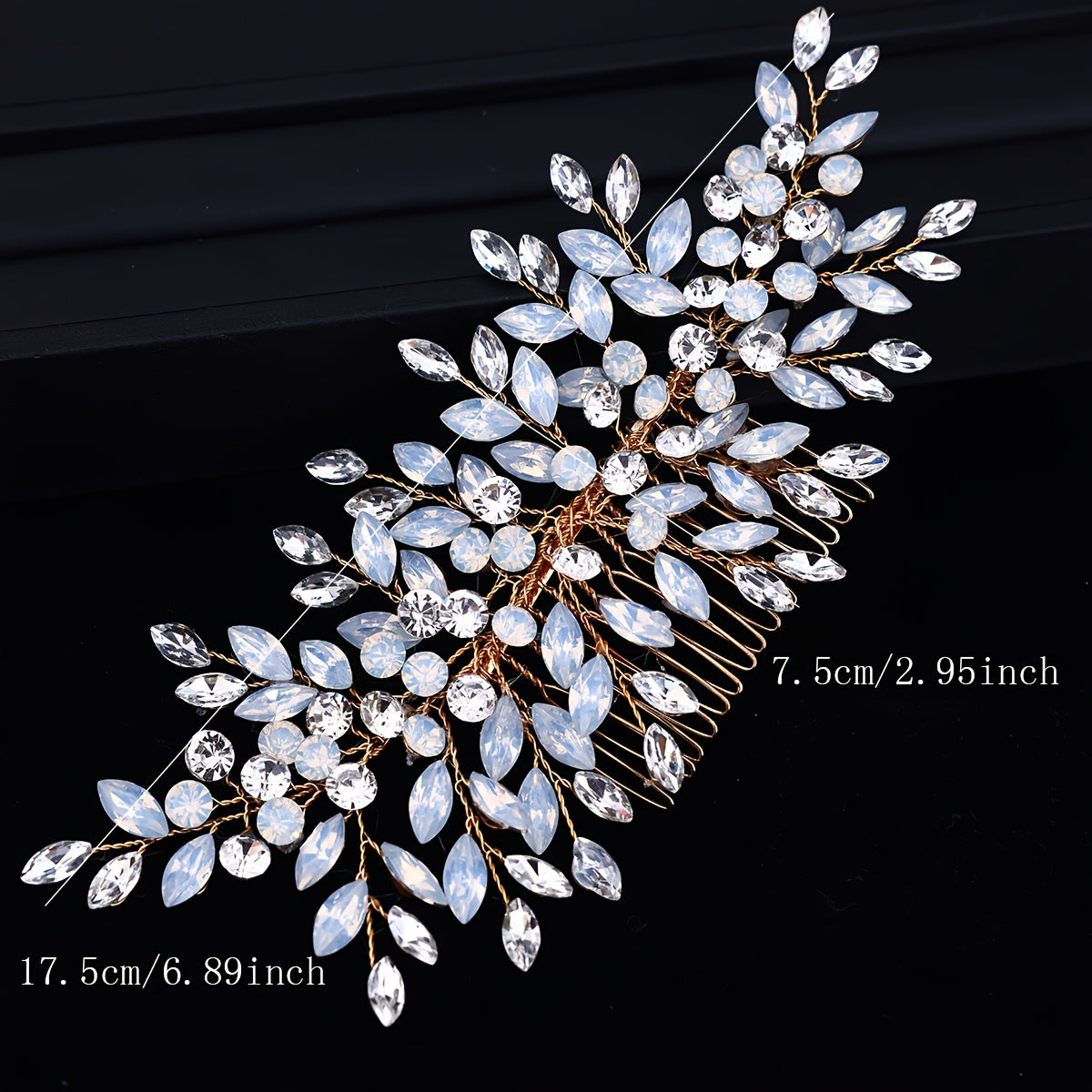 Crystal Leaf Bridal Hair Comb Alloy Wedding Accessory