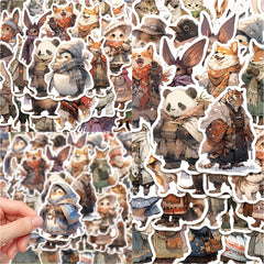 50pcs Winter Animal Series Phone Case Graffiti Stickers