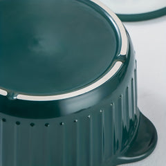 Ceramic 4L Deep Cooking Pot With Glass Lid, Heat Resistant Soup Pot