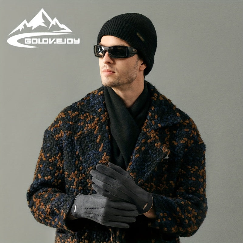 Autumn Winter Windproof Suede Gloves Outdoor Cycling Skiing
