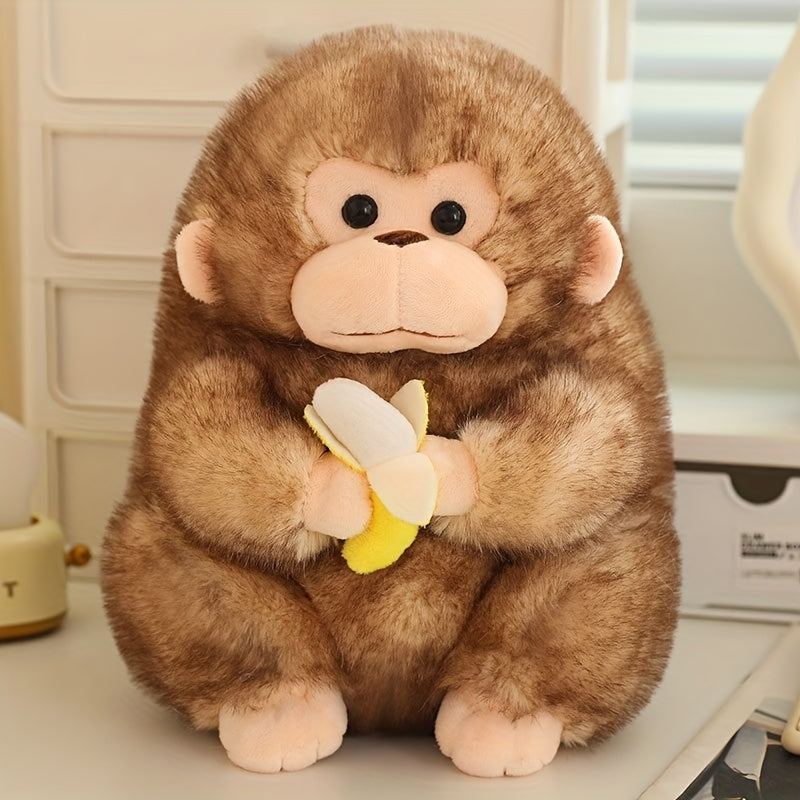 Soft Plush Monkey Toy with Banana Stuffed Animal