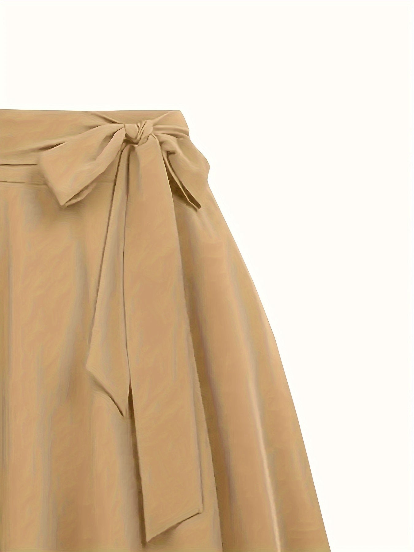 Solid Knot Front Midi Skirt