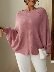 Eyelet Embroidered Bat Sleeve Sweater