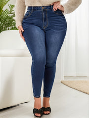 Solid High Rise High Stretch Skinny Jeans