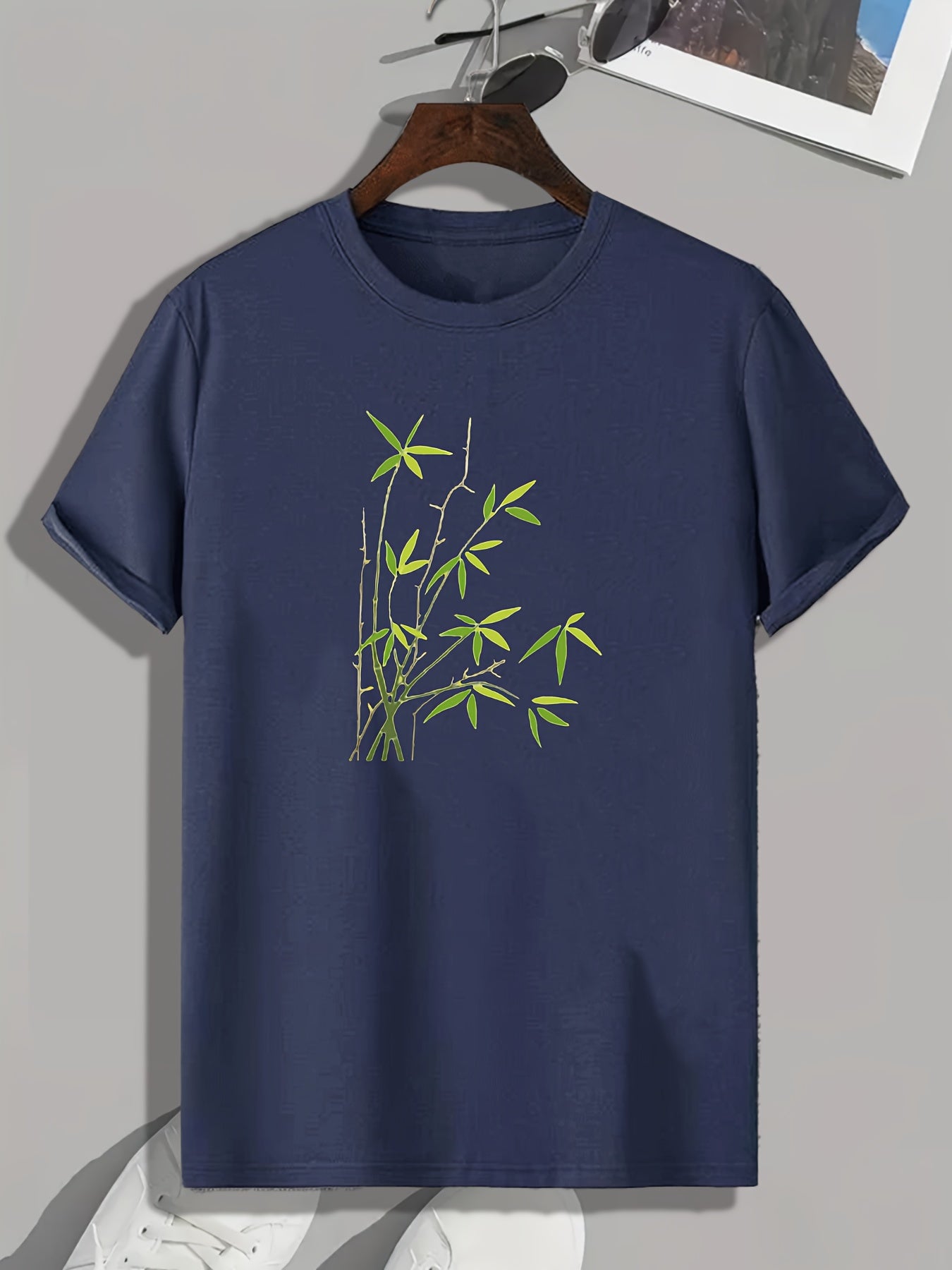 Bamboo Print Men's Graphic T-shirt for Summer