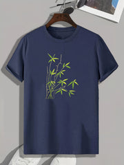 Bamboo Print Men's Graphic T-shirt for Summer
