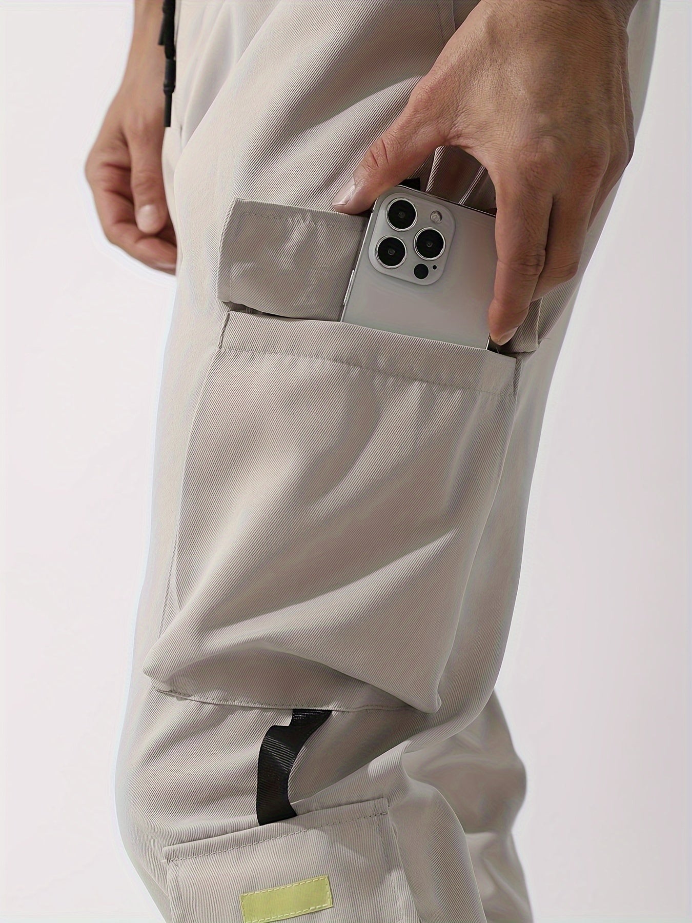 Men's Casual Flap Pocket Pants Tapered Sports Pants