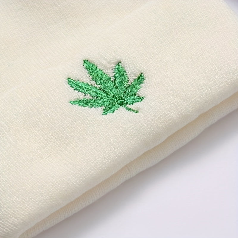 Knitted Leaves & Thorns Unisex Beanie Hat