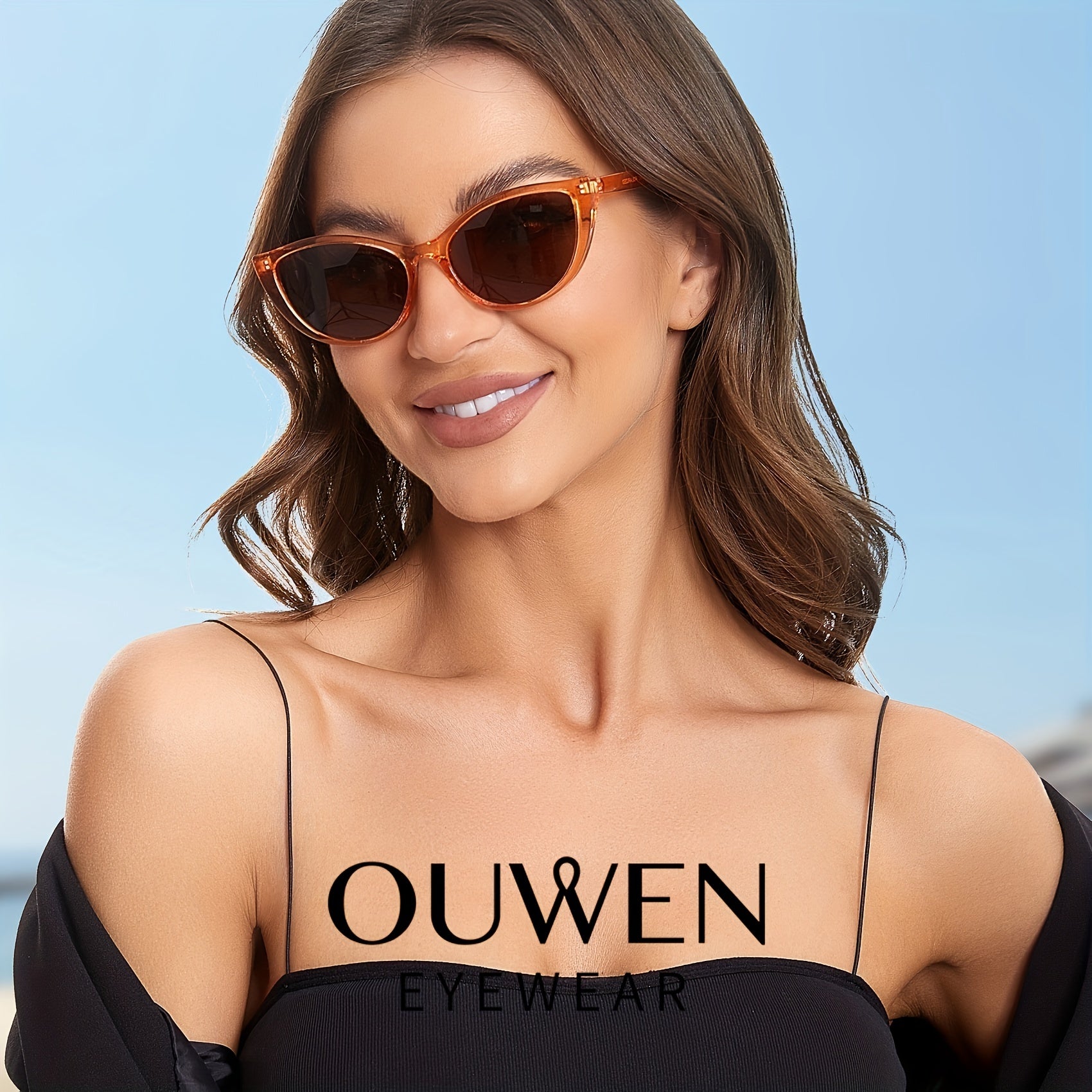 OUWEN Retro Polarized Cat Eye Sunglasses For Women Vintage Shades