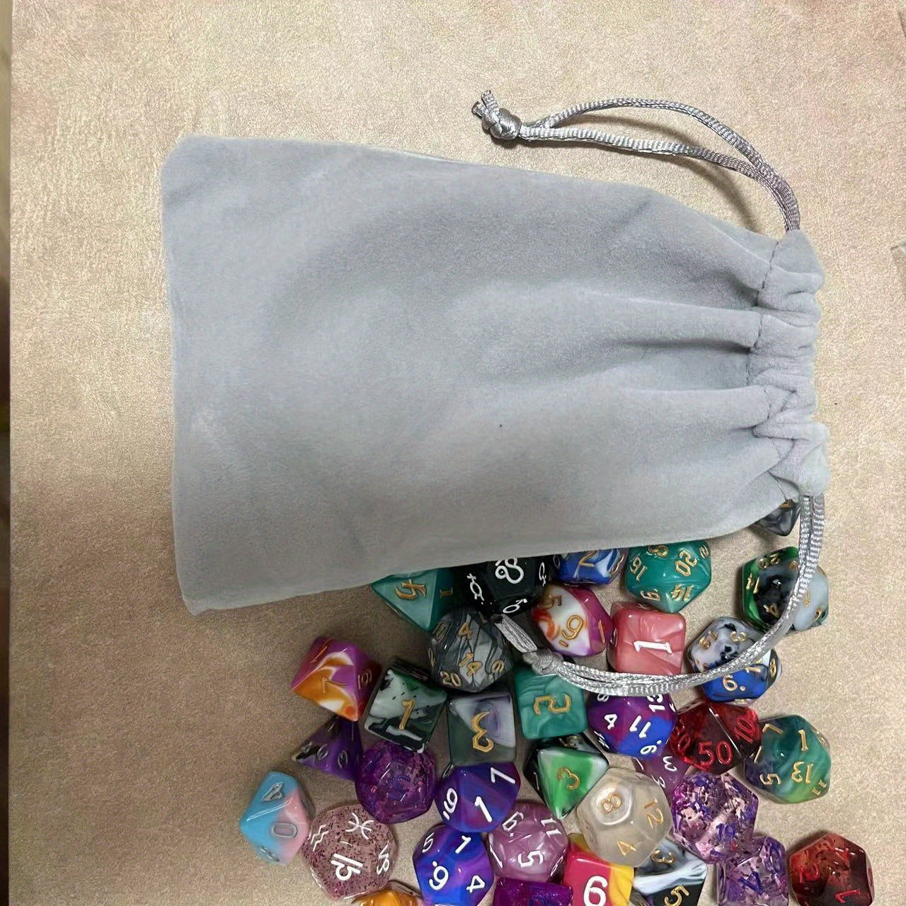 Small Dice Bag with Drawstring Closure - Holds 100 Polyhedral Dice