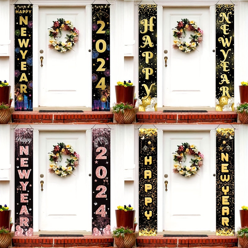 1pc New Year Door Banner Party Decoration Supplies Happy Year Party Background