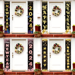 1pc New Year Door Banner Party Decoration Supplies Happy Year Party Background