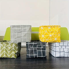 Plaid Pattern Storage Basket Lightweight Versatile Organizer