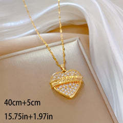 Stainless Steel Heart MAMA Pendant Necklace for Women Girl
