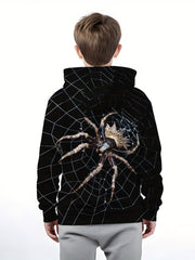 Spider 3D Print Boys Casual Hoodie Long Sleeve Sweatshirt