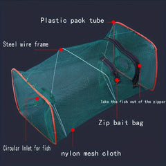 Portable Foldable Shrimp and Fish Trap Outdoor Fishing Net Cage