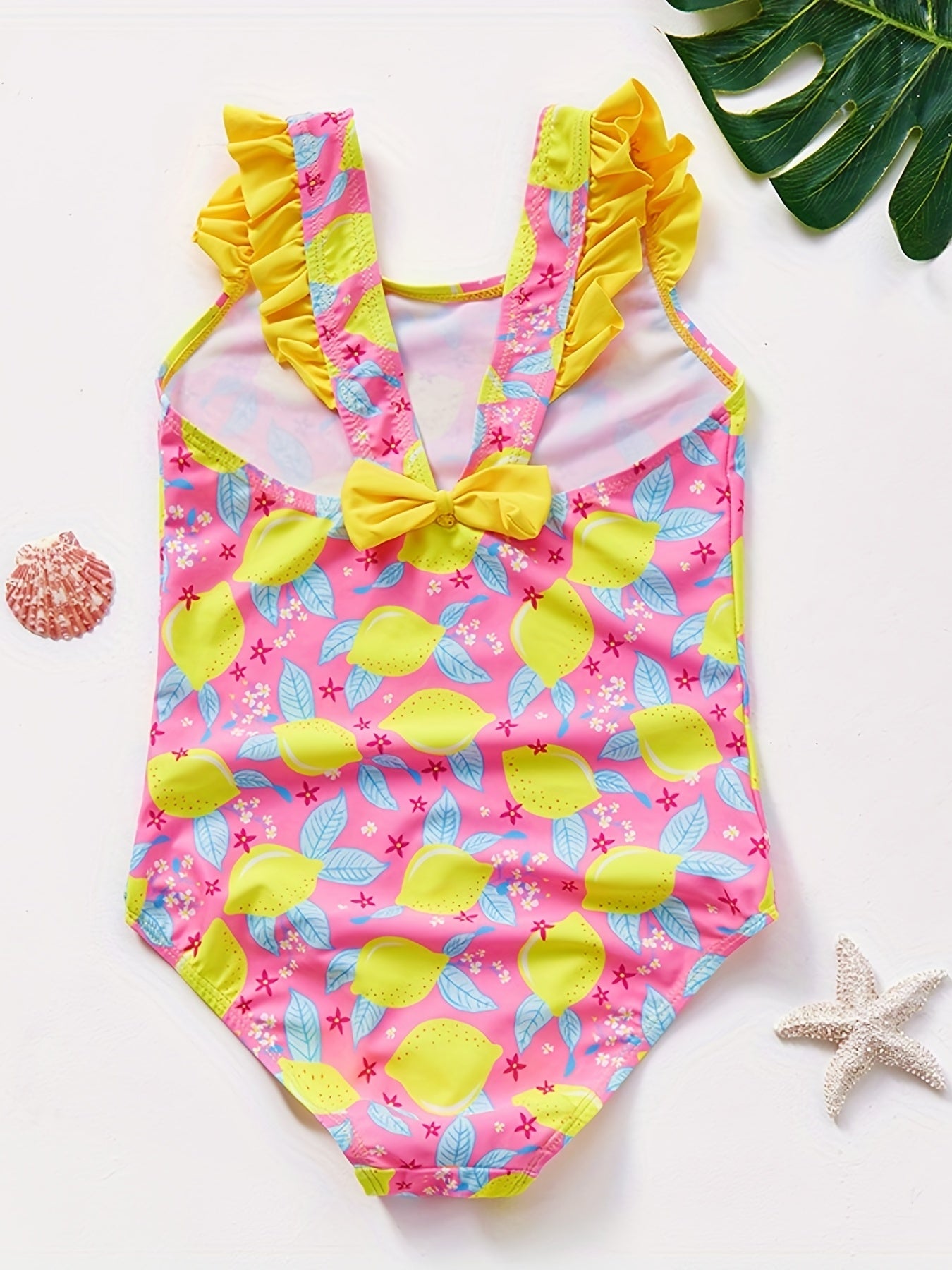 One Piece Girls Lemon Swimsuit Sleeveless