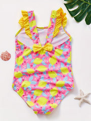 One Piece Girls Lemon Swimsuit Sleeveless