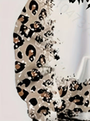 Leopard Print Letter Graphic Hoodies Girls Comfy Pocket Pullover Kids Clothes