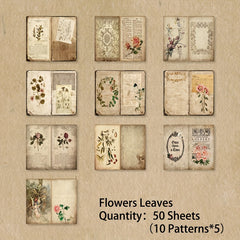 50 Sheets Vintage Scrapbook Paper for Journaling Scrapbooking Supplies