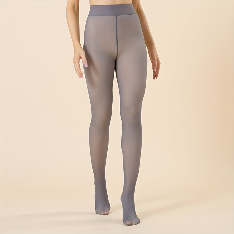 Plush Lined Tights High Waist Thermal Leggings Women Stockings
