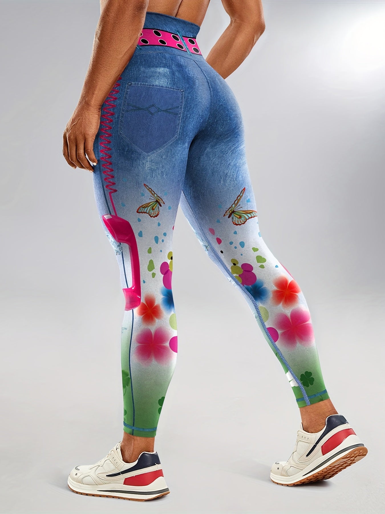 High Waist Yoga Leggings Tummy Control Elastic Comfortable Fitness