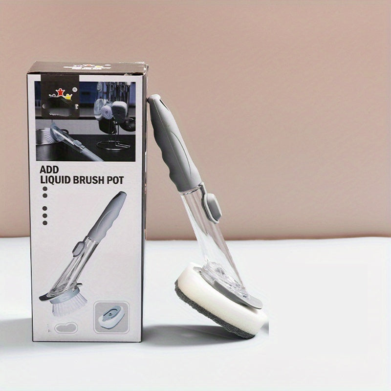 Kitchen Dish Brush With Soap Dispenser Long Handle Dishwashing Clean Brush
