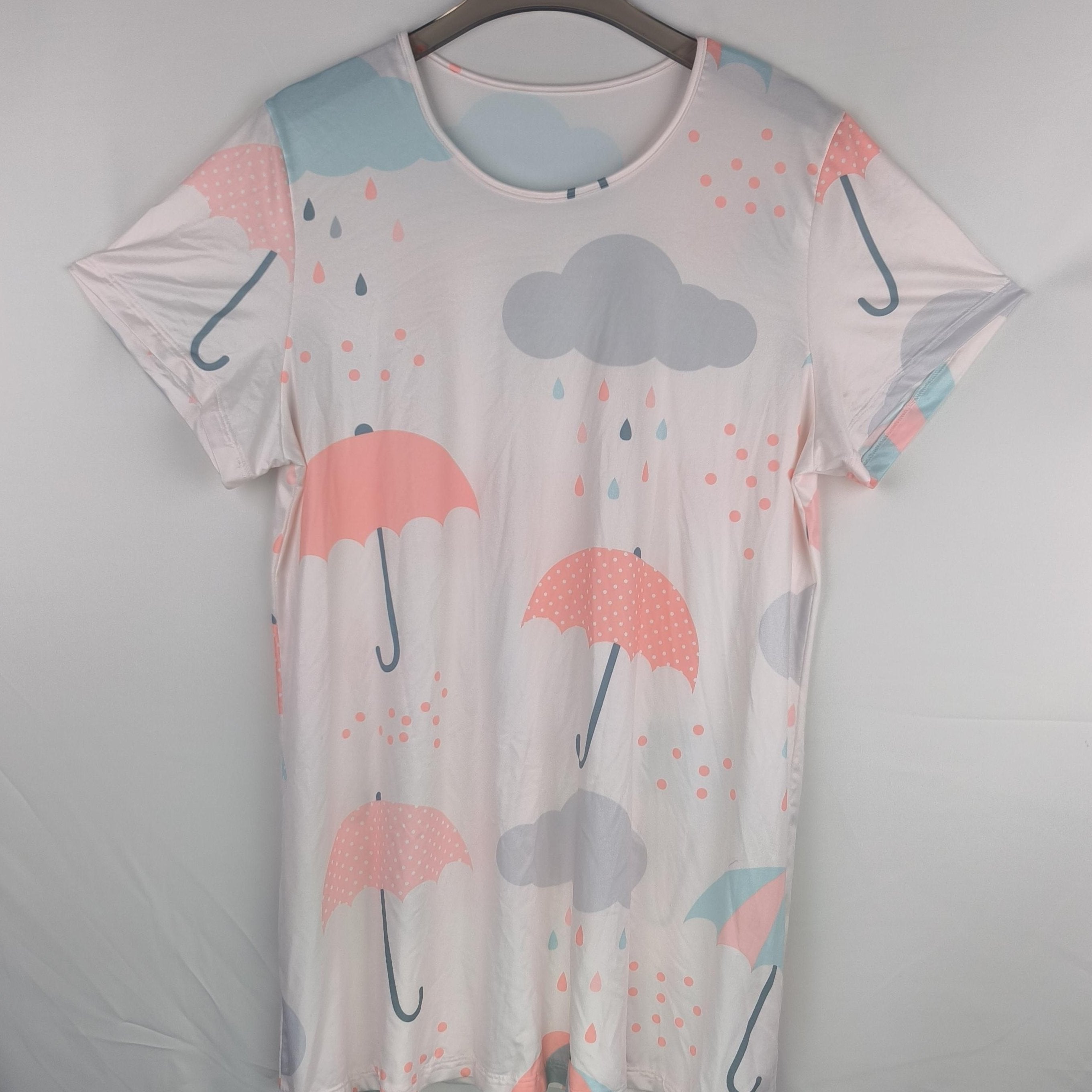 Plus Size Cloud & Umbrella Print Nightdress