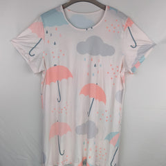 Plus Size Cloud & Umbrella Print Nightdress