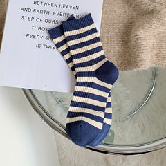 Striped Sports Socks Breathable College Style Women's Stockings