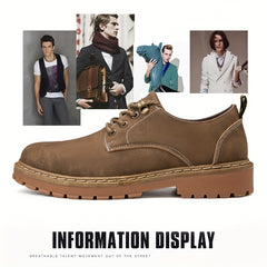 Men's Lace Up Stitched Work Shoe Casual Durable Outdoor Walking Shoes
