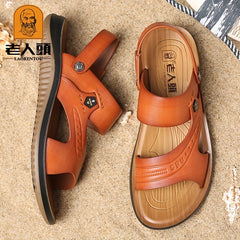 LAORENTOU Men's Non Slip Sandals Wear resistant Comfy Beach Shoes