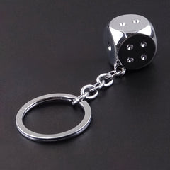 Metal Dice Keychain Pendant for Car Keys Backpacks Wallets