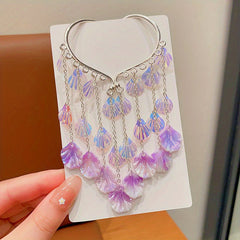 Mermaid Princess Tassel Ear Cuff Earrings for Girls