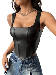 Y2K Sexy Square Neck Bustier Tank Top