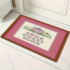 Love Heart Motif Rug English Letter Doormat Washable Living Room Carpet