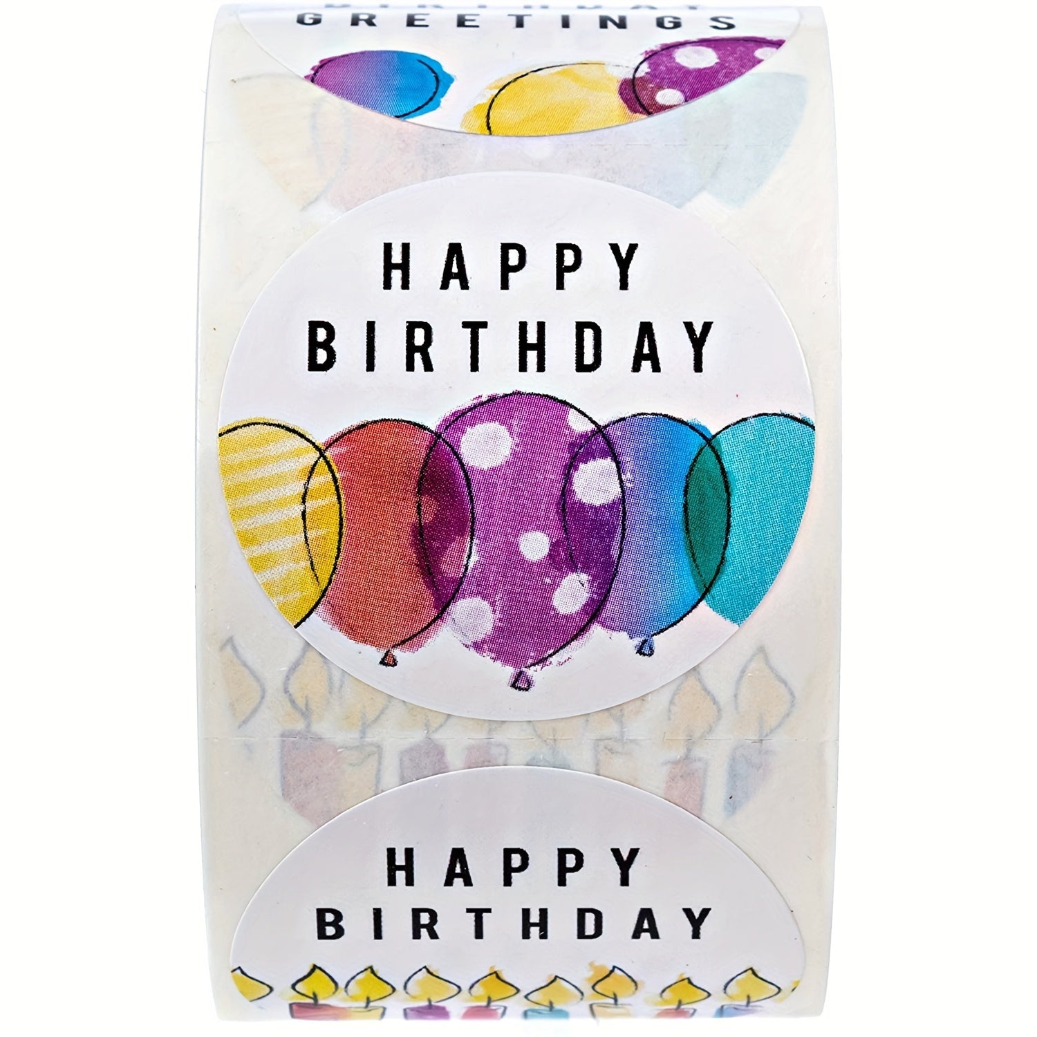 500 Happy Birthday Stickers Roll Office Stationery Decoration Labels